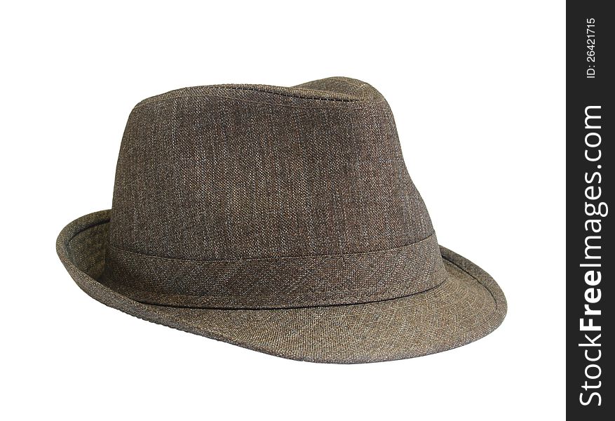 Brown hat on the white background