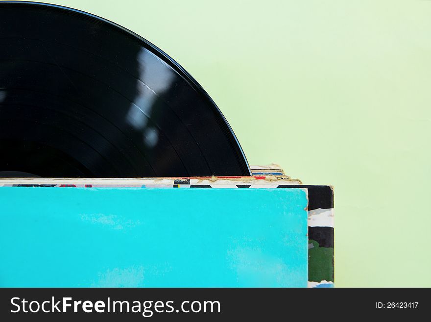 Close up image of vinyl record