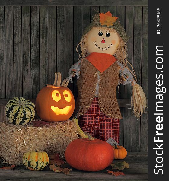 Jack-o-lantern and Straw Doll