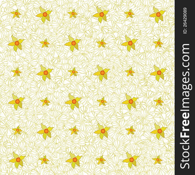 Seamless Texture With Flowers Winter Cherry