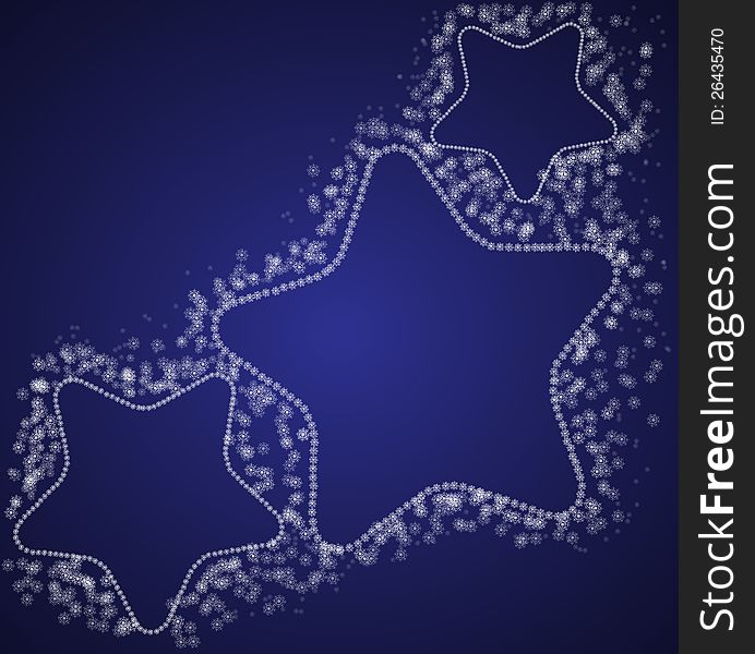 Christmas and new year stars on dark sky