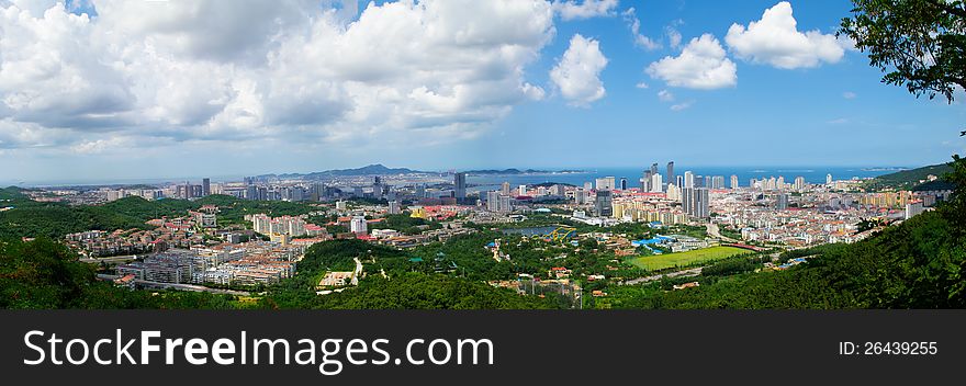 Panorama view at the yantai skyline. Panorama view at the yantai skyline.