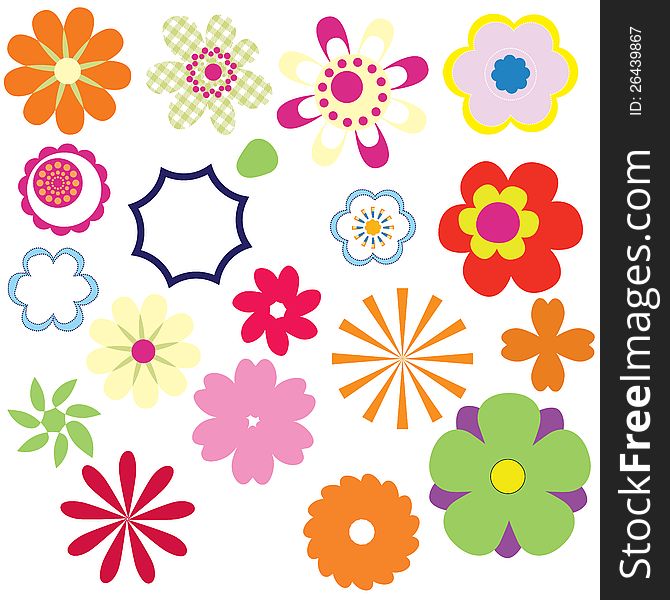 Different types of flowers for textile pattern. Different types of flowers for textile pattern