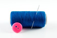 Spool Of Thread And Button Royalty Free Stock Photo Spool Of Thread And Button Royalty Free Stock Photo
