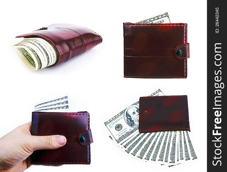 Set of purses with the big pack of dollars