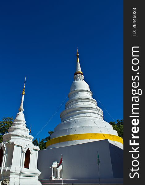 Two Chedi's at Wat Phra Singh temple in Chiang Mai - Thailand. Two Chedi's at Wat Phra Singh temple in Chiang Mai - Thailand