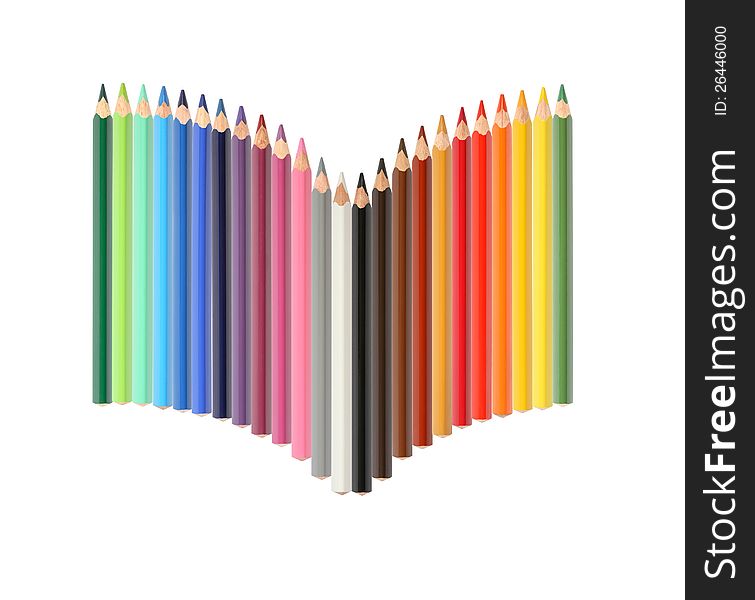 Crayons On White