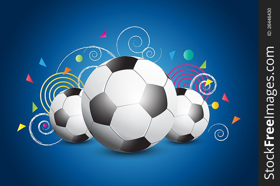 Abstract Blue Soccer poster with 3d effect soccer ball. Abstract Blue Soccer poster with 3d effect soccer ball