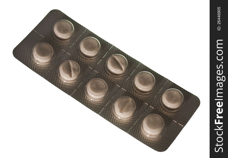 Medication in strip packing &#x28;white background&#x29