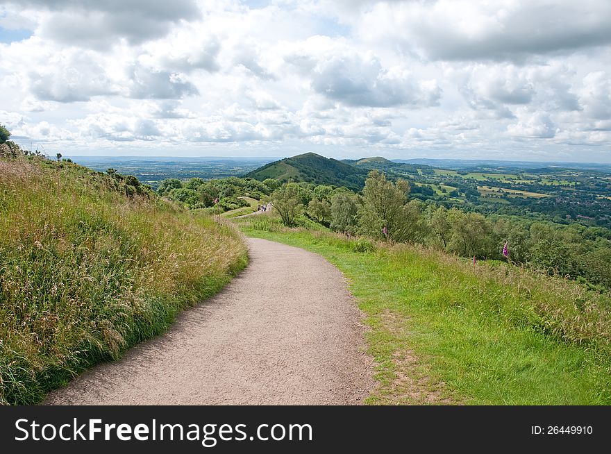 The sweeping landscape of the malvern hills in worcestershire in england. The sweeping landscape of the malvern hills in worcestershire in england