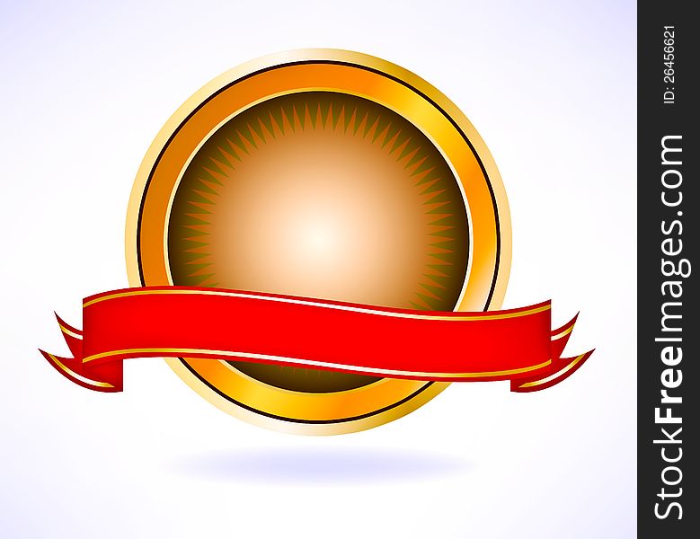 Beautiful gold seal for text on banner. Beautiful gold seal for text on banner