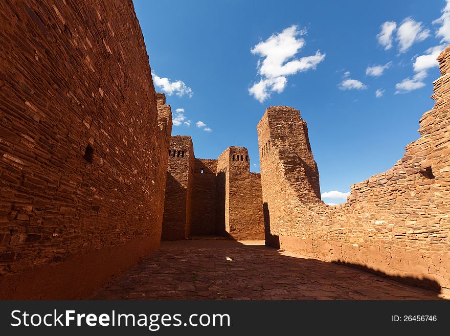 Quarai Ruins, one of the Salinas Pueblo Mission National Monument, located near Mountainair, NM.