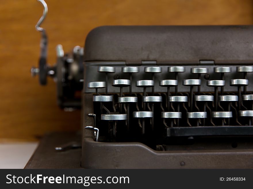 Close up of antique typewriter