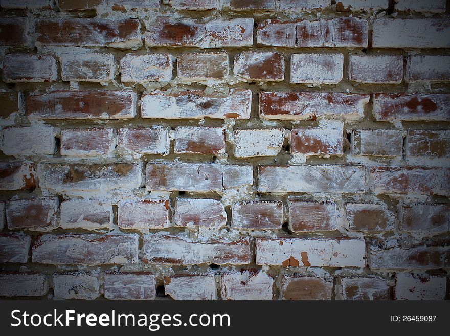 Image of an old grungy brick wall background texture