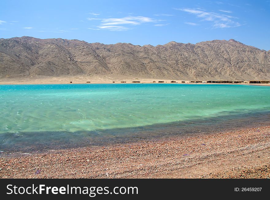 Landscape of the beach on beautiful lagoon