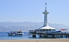 Tower Of Underwater Observatory In Eilat, Israel Stock Photo