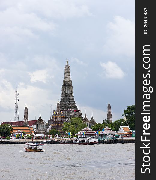 Dawn temple, landmarks in Bangkok Thailand