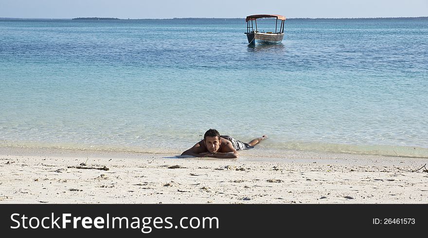 Relaxing in a tropical paradise