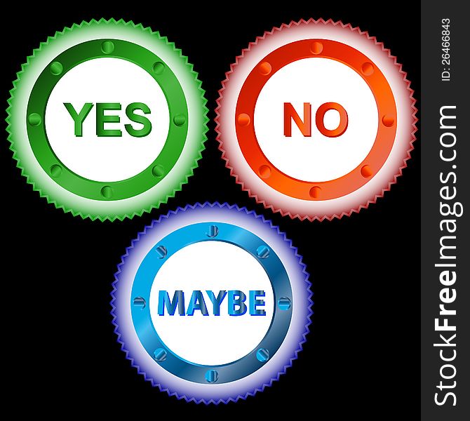 Yes No And Maybe - Three Signs