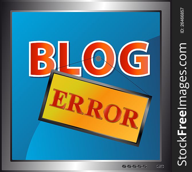 Blog error icon in the monitor