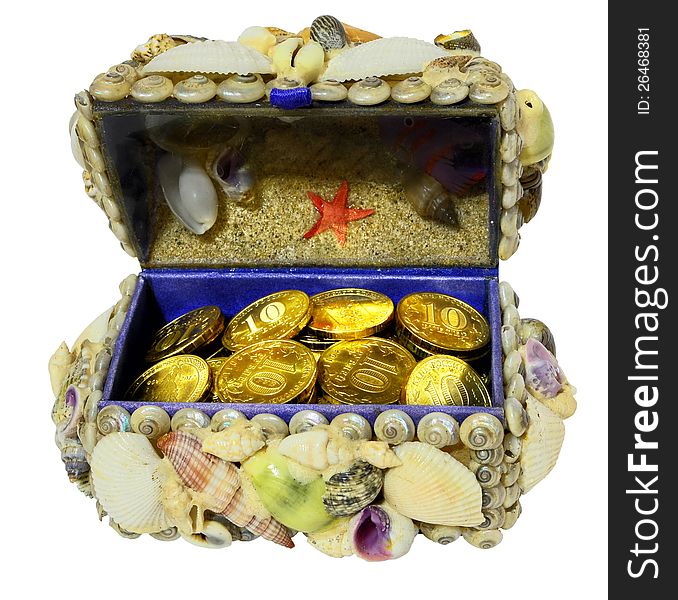 Jewelry box decorated  seashells