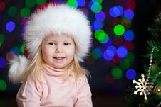 Christmas Kid Over Bright Festive Background Stock Images Christmas Kid Over Bright Festive Background Stock Images