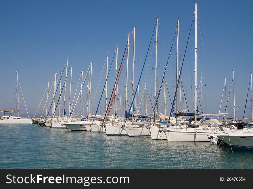 Yachts in the harbor, Kos island, Greece