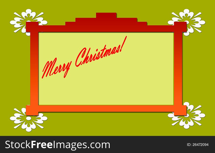 Merry christmas greeting card on colorful design