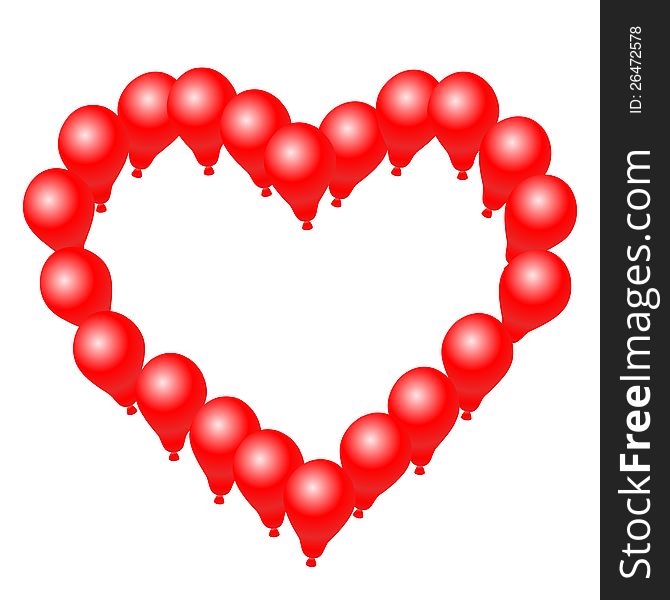Heart shape balloon vector illustration. Heart shape balloon vector illustration
