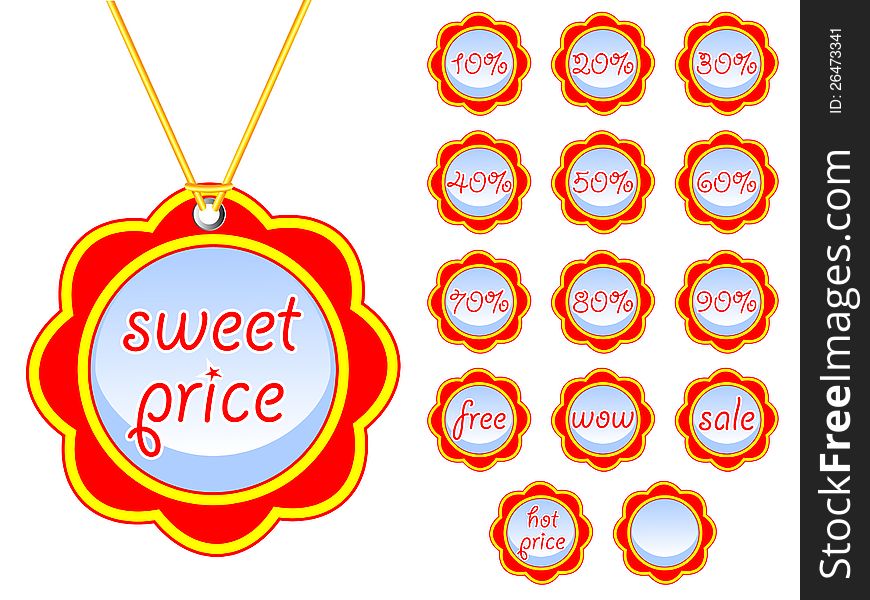 Flower tags hot price vector