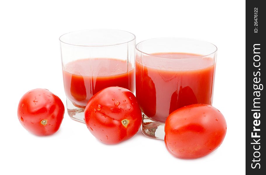 Tomatoes juice isolated