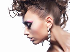Beauty Fashion Style. Girl - Curly Coiffure Stock Images Beauty Fashion Style. Girl - Curly Coiffure Stock Images