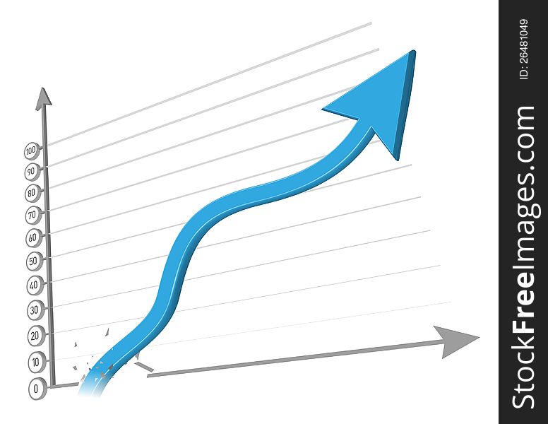 Business Graph, 3d conceptual arrow chart. Business Graph, 3d conceptual arrow chart