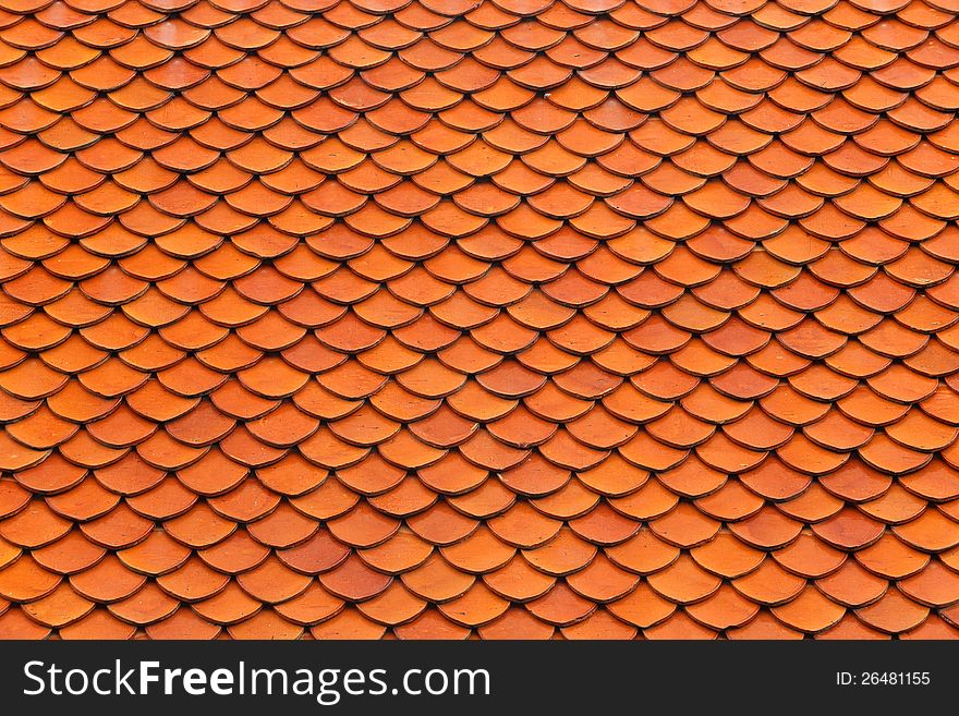 Thai temple orange roof tiles