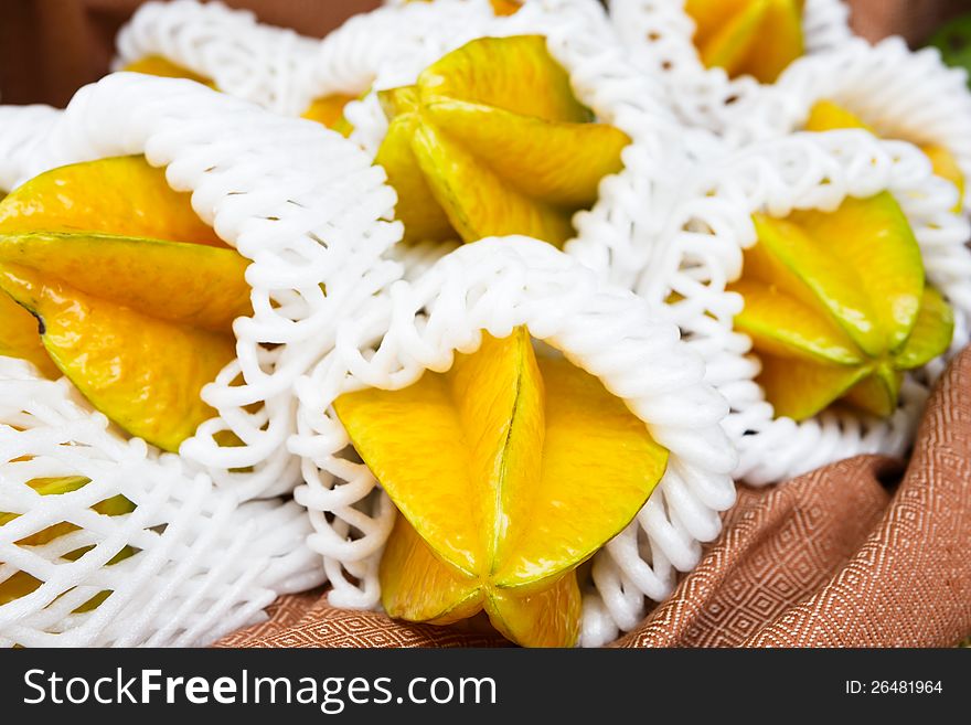 Closeup of star apple fruit