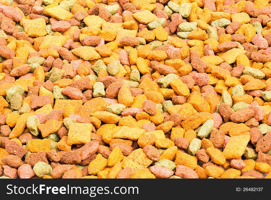 Image of dry pets food background