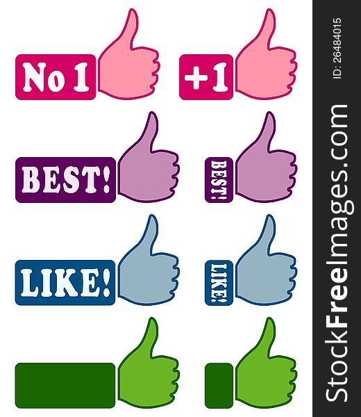 Web icons with thumb up 1