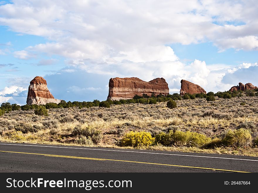 Red stripe rocks in the deserts of  Colorado, USA. Red stripe rocks in the deserts of  Colorado, USA