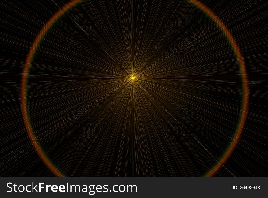 Yellow lens flare effect over black background. Yellow lens flare effect over black background