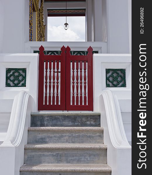 Door in buddhist temple in Bangkok