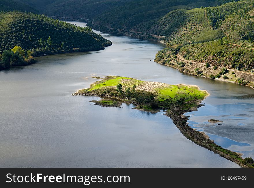 Island in Tagus River at Portas de Rodao