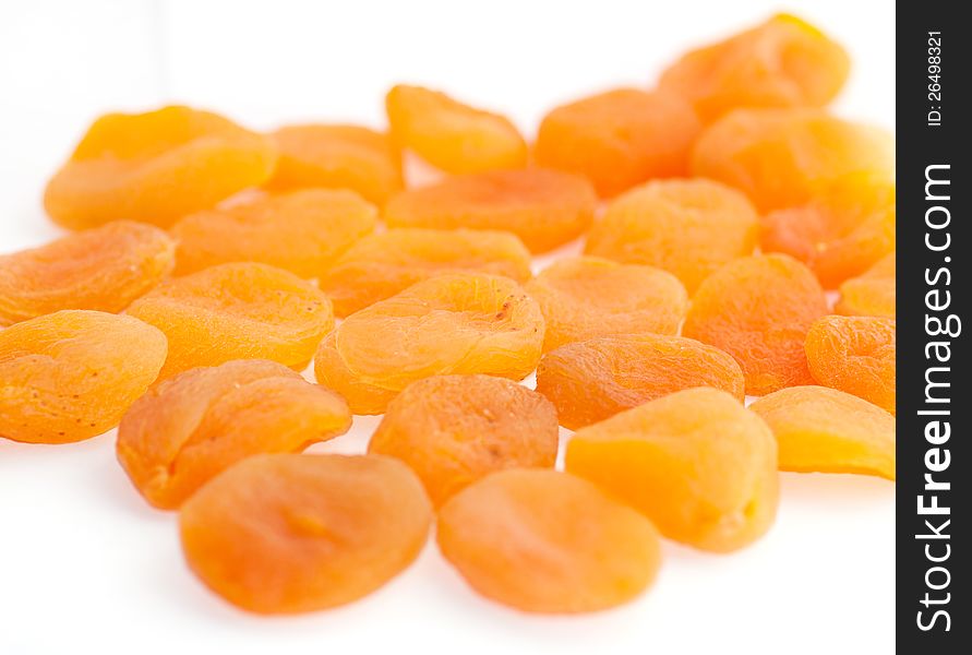 Apricots close-up on white background