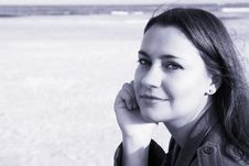 Beautiful Woman On Beach Royalty Free Stock Photography Beautiful Woman On Beach Royalty Free Stock Photography