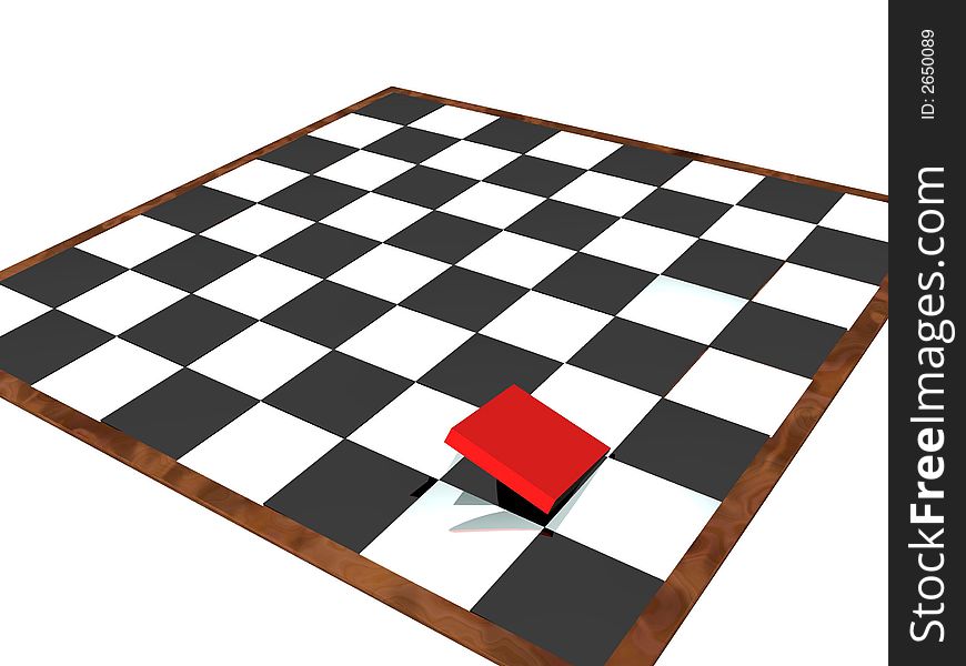 Chess panel and red band,panel and plate,game and sheet,red field. Chess panel and red band,panel and plate,game and sheet,red field