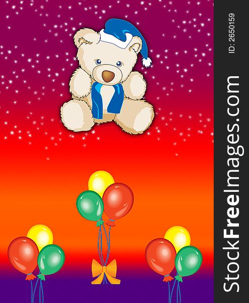 Teddy With Balloons 3