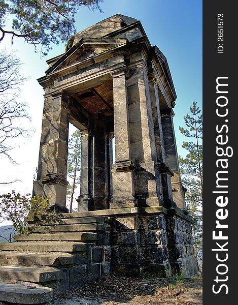 Old watchtower upon the river Elbe in northern Bohemia. Old watchtower upon the river Elbe in northern Bohemia