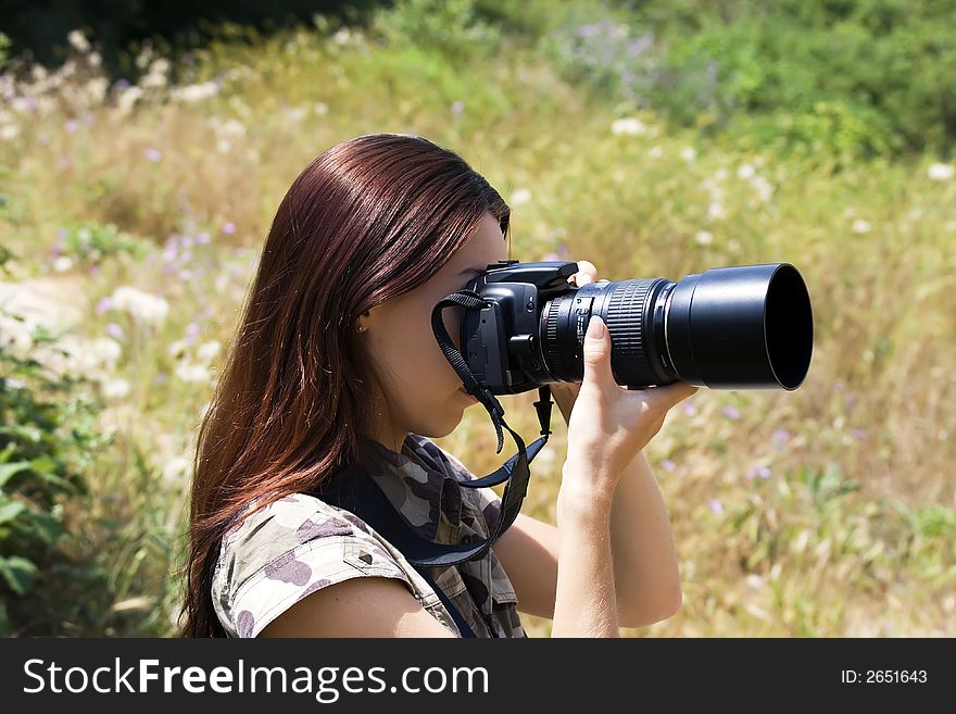 The girl the photographer photographing