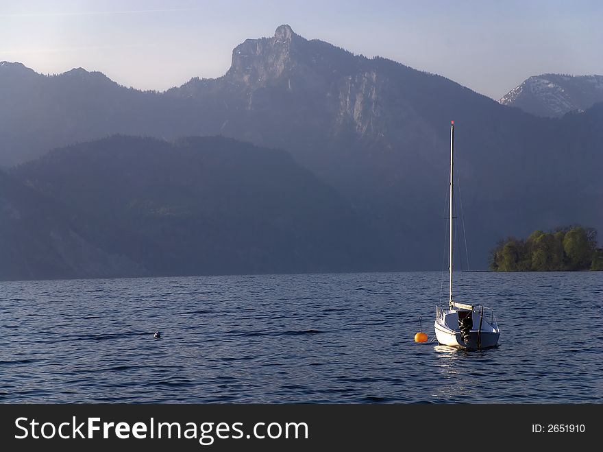 Sailing boat on a lake in Austria