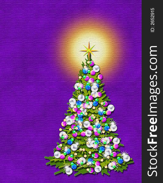 A beautiful bold geometric illustration of a brightly lit Christmas tree. Great for an invitation to a holiday party or a greeting card. A beautiful bold geometric illustration of a brightly lit Christmas tree. Great for an invitation to a holiday party or a greeting card