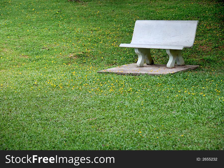 Stone bench in a park